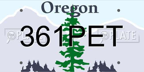 361PET Oregon License Plate