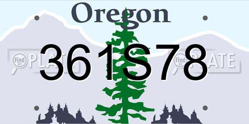 361S78 Oregon License Plate