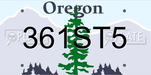 361ST5 Oregon License Plate