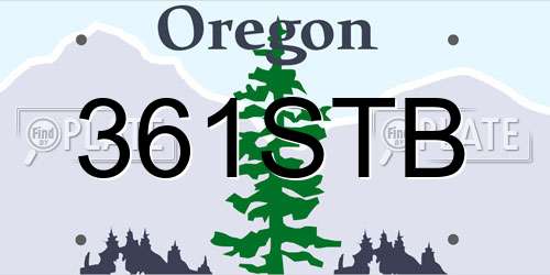 361STB Oregon License Plate