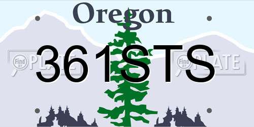 361STS Oregon License Plate