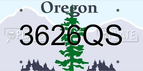 3626QS Oregon License Plate