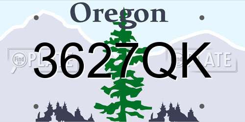 3627QK Oregon License Plate