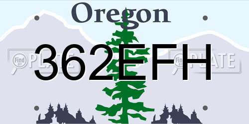 362EFH Oregon License Plate