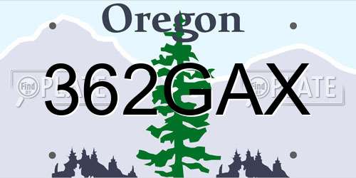 362GAX Oregon License Plate