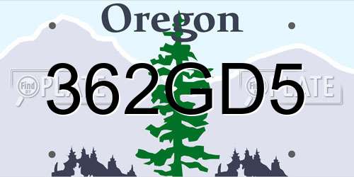 362GD5 Oregon License Plate