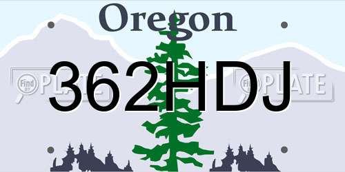 362HDJ Oregon License Plate