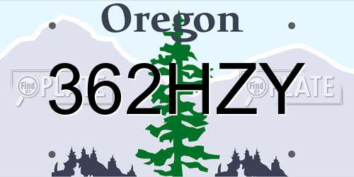 362HZY Oregon License Plate