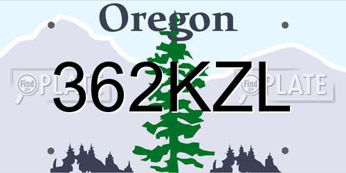 362KZL Oregon License Plate