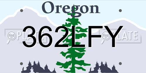 362LFY Oregon License Plate