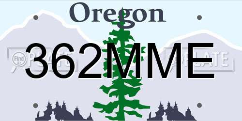 362MME Oregon License Plate