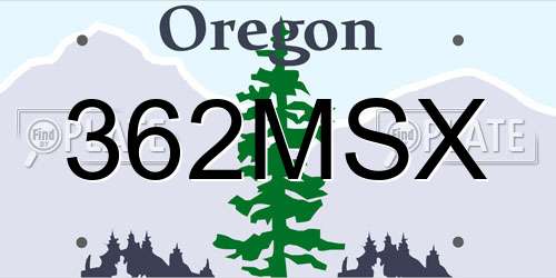 362MSX Oregon License Plate