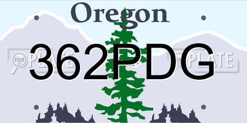 362PDG Oregon License Plate