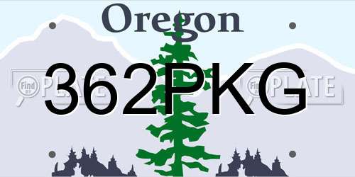 362PKG Oregon License Plate