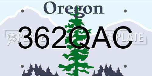 362QAC Oregon License Plate