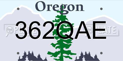 362QAE Oregon License Plate