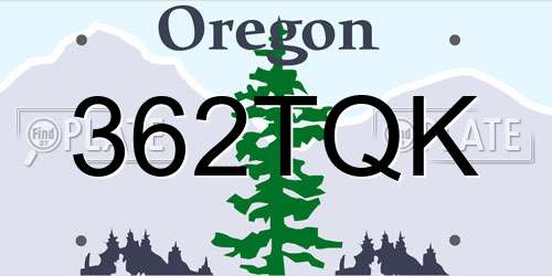 362TQK Oregon License Plate