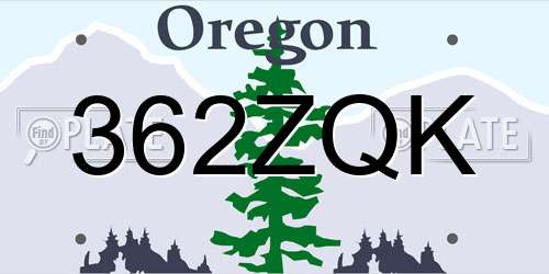 362ZQK Oregon License Plate