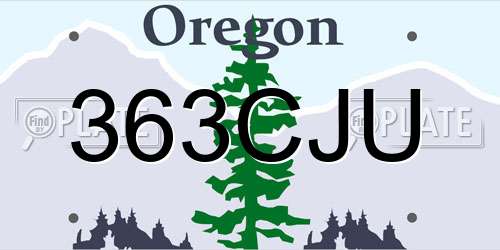 363CJU Oregon License Plate