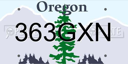 363GXN Oregon License Plate