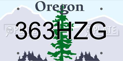 363HZG Oregon License Plate