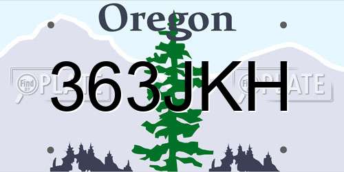 363JKH Oregon License Plate