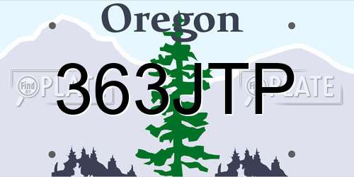 363JTP Oregon License Plate