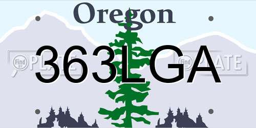 363LGA Oregon License Plate