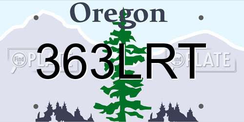 363LRT Oregon License Plate