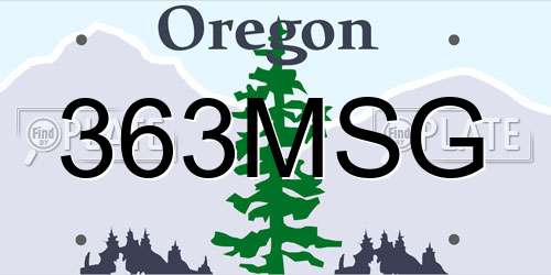 363MSG Oregon License Plate