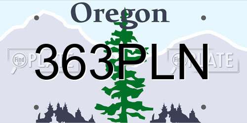363PLN Oregon License Plate