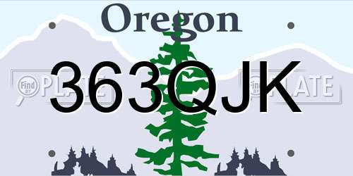 363QJK Oregon License Plate