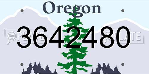 3642480 Oregon License Plate