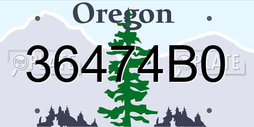 36474B0 Oregon License Plate