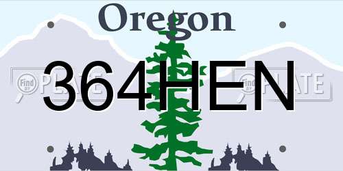 364HEN Oregon License Plate