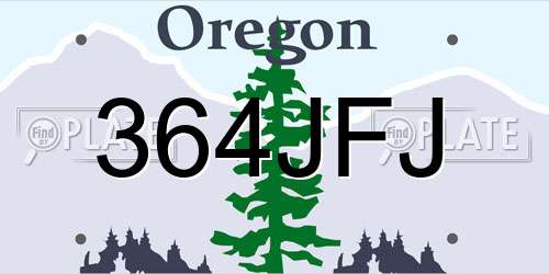 364JFJ Oregon License Plate