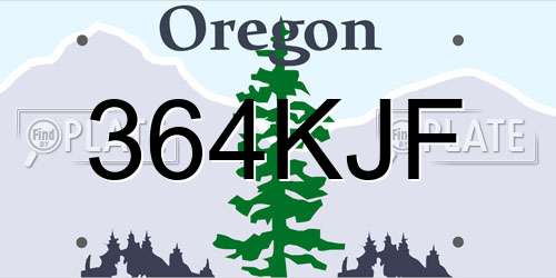 364KJF Oregon License Plate