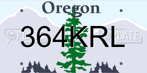 364KRL Oregon License Plate