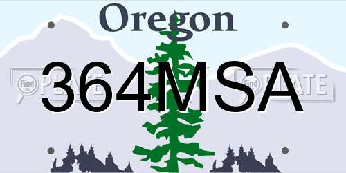 364MSA Oregon License Plate