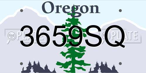 3659SQ Oregon License Plate