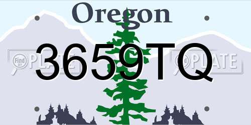 3659TQ Oregon License Plate