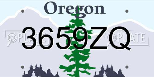 3659ZQ Oregon License Plate