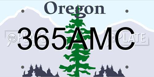 365AMC Oregon License Plate