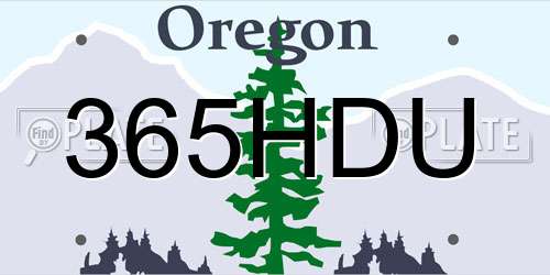 365HDU Oregon License Plate
