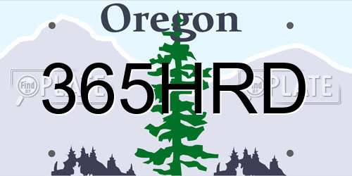 365HRD Oregon License Plate