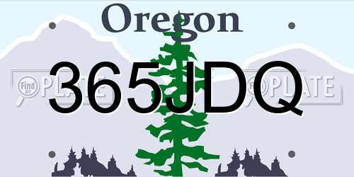 365JDQ Oregon License Plate