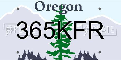 365KFR Oregon License Plate