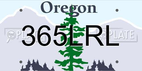 365LRL Oregon License Plate