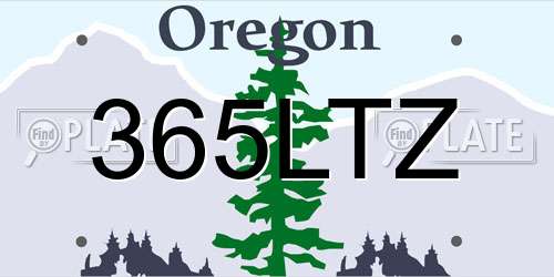 365LTZ Oregon License Plate