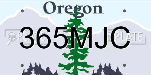 365MJC Oregon License Plate
